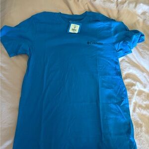 NWT:Columbia Bright Blue Logo Crewneck Tee